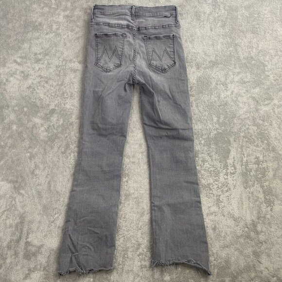 MOTHER Jeans Womens 24x24” The Insider Crop Step Fray Gray Light Denim Raw Hem - Picture 15 of 16